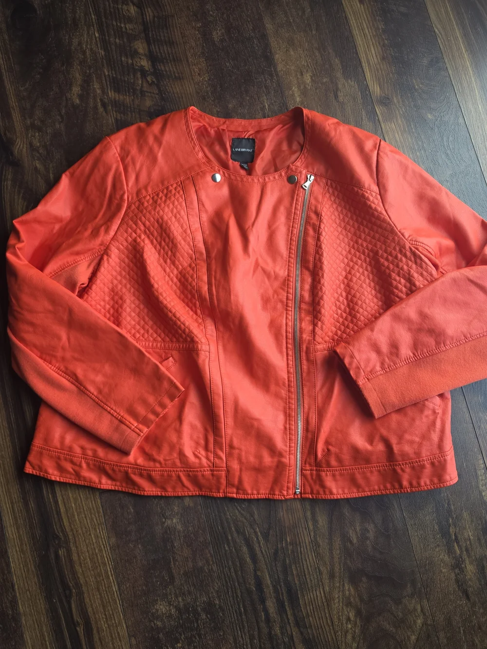Lane Bryant Red Moto Jacket - Stylish Zip Front